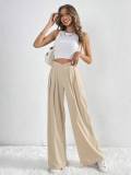EVE Solid Color Pleated Loose Wide Leg Pants GYSQ-ZPDH0430