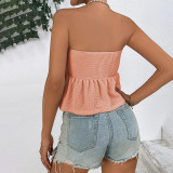 EVE Sexy Tube Tops Tie Up Ruffles Top GYSQ-QVCE2820