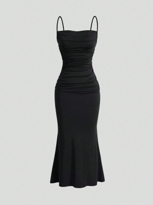 EVE Solid Color Sleeveless Sling Maxi Dress GYSQ-CDEA0320
