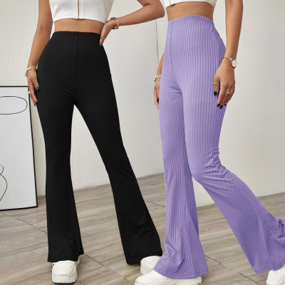 EVE Solid Color Knits Micro Flare Pants GYSQ-CPBI3030