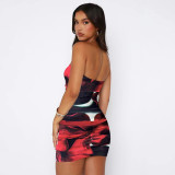 EVE Tube Tops Print Slim Mini Dress GPBY-15311