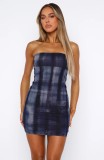 EVE Tube Tops Print Slim Mini Dress GPBY-15311