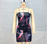 EVE Tube Tops Print Slim Mini Dress GPBY-15311