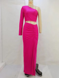 EVE Single Shoulder Sleeve Hollow Out Long Dress GPBY-14231