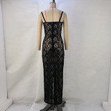 EVE One Neck See Through Lace Slign Maxi Dress GPBY-15148