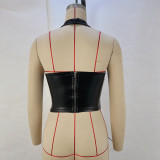 EVE PU Leather Sexy Halterneck Bandage Dress GPBY-15123