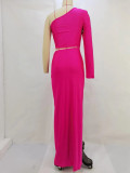 EVE Single Shoulder Sleeve Hollow Out Long Dress GPBY-14231