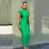 EVE Solid Color Sleeveless Backless Bodycon Dress GPBY-13364