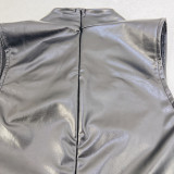 EVE Sleeveless PU Leather Bandage Dress GPBY-14361