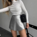 EVE High Waist PU Leather Short GPBY-16558