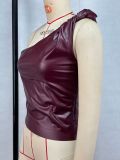 EVE Solid Color Single Shoulder Sing Tops GPBY-ST303