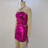 EVE Drawstring Wrap Bodysuit And Skirt Sexy Suit GPBY-14426