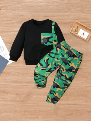 EVE Kids Long Sleeve Pullover Camouflage Pants Suit GYMF-148