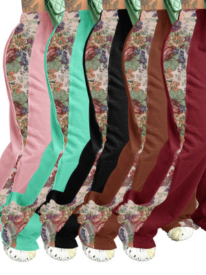 EVE Fashion Print Splicing Loose Pant YH-5295
