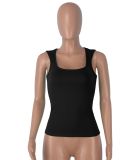 EVE Solid Color Tight U Neck Tops MZ-2840