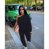 EVE Single Shoulder Solid Loose Jumpsuit QXTF-8313