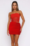 EVE Drawstring Tight Pleated Mini Skirt MZ-2869