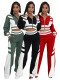 EVE Color Block Rib Micro Flare Pants 2 Piece Set CH-24070