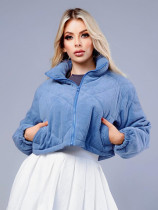 EVE Solid Color Long Sleeve Thick Jacket YH-9003