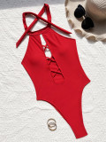 EVE Sexy Halterneck Bikinis One Piece Swimsuit CASF-6629