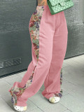 EVE Fashion Print Splicing Loose Pant YH-5295
