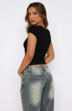 EVE Cross Pleated Yoga Short Sleeve Tops MZ-2881