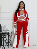 EVE Color Block Rib Micro Flare Pants 2 Piece Set CH-24070