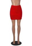 EVE Drawstring Tight Pleated Mini Skirt MZ-2869