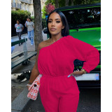 EVE Single Shoulder Solid Loose Jumpsuit QXTF-8313