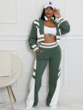 EVE Color Block Rib Micro Flare Pants 2 Piece Set CH-24070