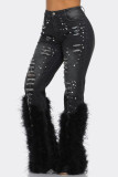 EVE Casual Beaded + Long Whiskered Jeans XCFF-R032