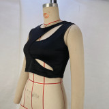 EVE Hollow Out Solid Color Tank Tops GPBY-1008