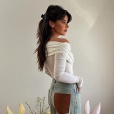 EVE Solid Color V Neck Patchwork Bodysuit GPBY-16352