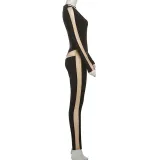 EVE Sexy See Through Long Sleeve Jumpsuit XEF-K24Q57345