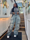 EVE Fashion Multi Pockets Straight Jeans SH-S391298