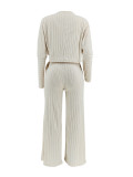 EVE Fashion Long Sleeve Solid Color Jumpsuit 2 Piece Set ZDF-31375