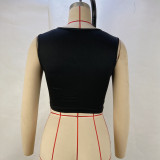 EVE Hollow Out Solid Color Tank Tops GPBY-1008