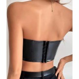 EVE Solid Color Glossy PU Leather Vest GPBY-2122