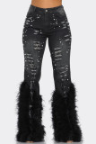 EVE Casual Beaded + Long Whiskered Jeans XCFF-R032