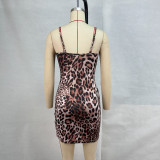 EVE Leopard Print Sling Sexy Mini Dress GPBY-15736