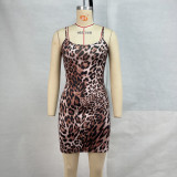 EVE Leopard Print Sling Sexy Mini Dress GPBY-15736