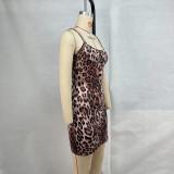 EVE Leopard Print Sling Sexy Mini Dress GPBY-15736