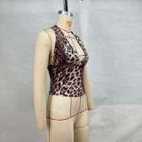 EVE Leopard Print V Neck Backless Vest GPBY-15745