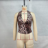 EVE Leopard Print V Neck Backless Vest GPBY-15745