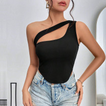 EVE Singles Shoulder Irregular Hollow Tank Tops GYSQ-CVDE1880