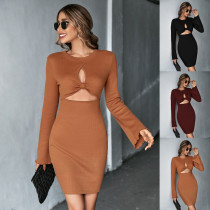 EVE Hollow Out Flare Sleeve Midi Dress GYSQ-WDCH0340