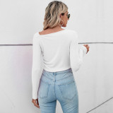 EVE Solid Color O Neck T Shirt GYSQ-WCCH0320