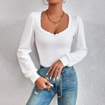 EVE V-neck Bubble Sleeve T Shirt GYSQ-QCCH2010