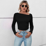 EVE Solid Color O Neck T Shirt GYSQ-WCCH0320