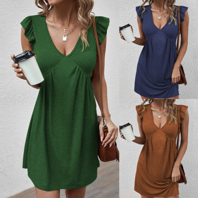 EVE V Neck Loose Sleeveless Casual Dress GYSQ-JDDB1010